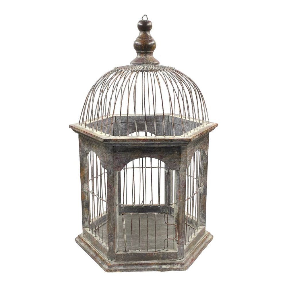 Vintage Decorative Wire and Wood Bird House